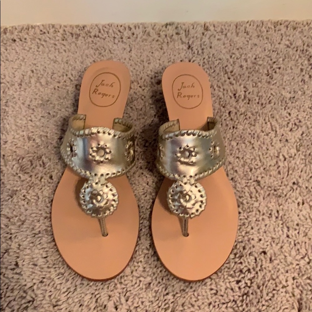 New in box Jack Rogers Platinum mid wedge sandal